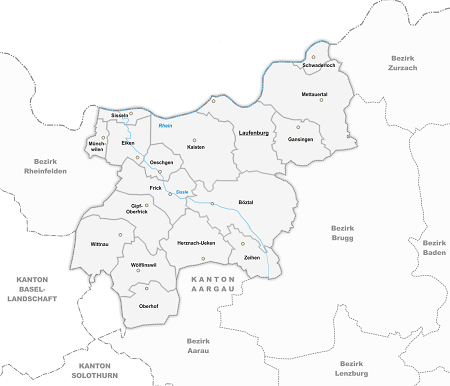 Karte Bezirk Laufenburg