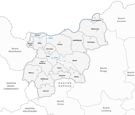 Karte Bezirk Laufenburg